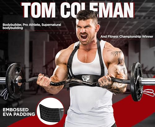 Black RDX Arm Blaster for Biceps and Triceps | 23-Inch Aluminum Curl Support with Adjustable Strap