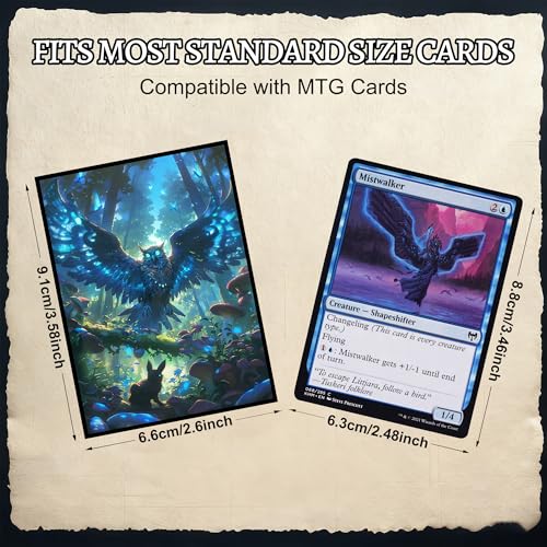 Kabinka MTG Card Sleeves - Frosted Owl Design, Standard Size Pack of 100