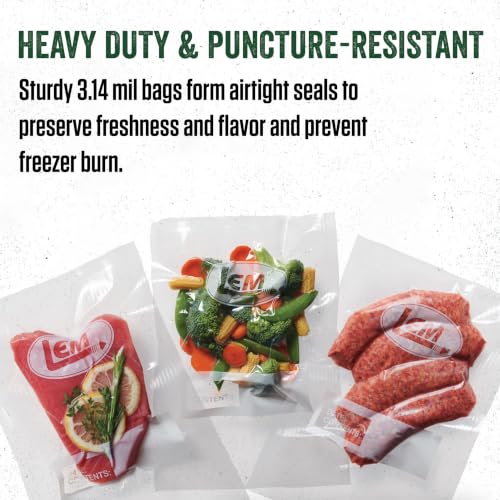 MaxVac Pint Vacuum Sealer Bags 6 x 10 in - 100 Count, 3.5 Mil Puncture-Resistant, Reusable