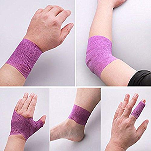 Self-Adhesive Elastic Bandage Tape 2 Inch x 5 Yards Assorted Colors Pack of 12