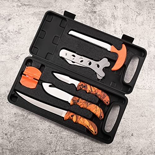 Hunting Deer Knife Set with Field Dressing Kit - Portable Game Processing Tools