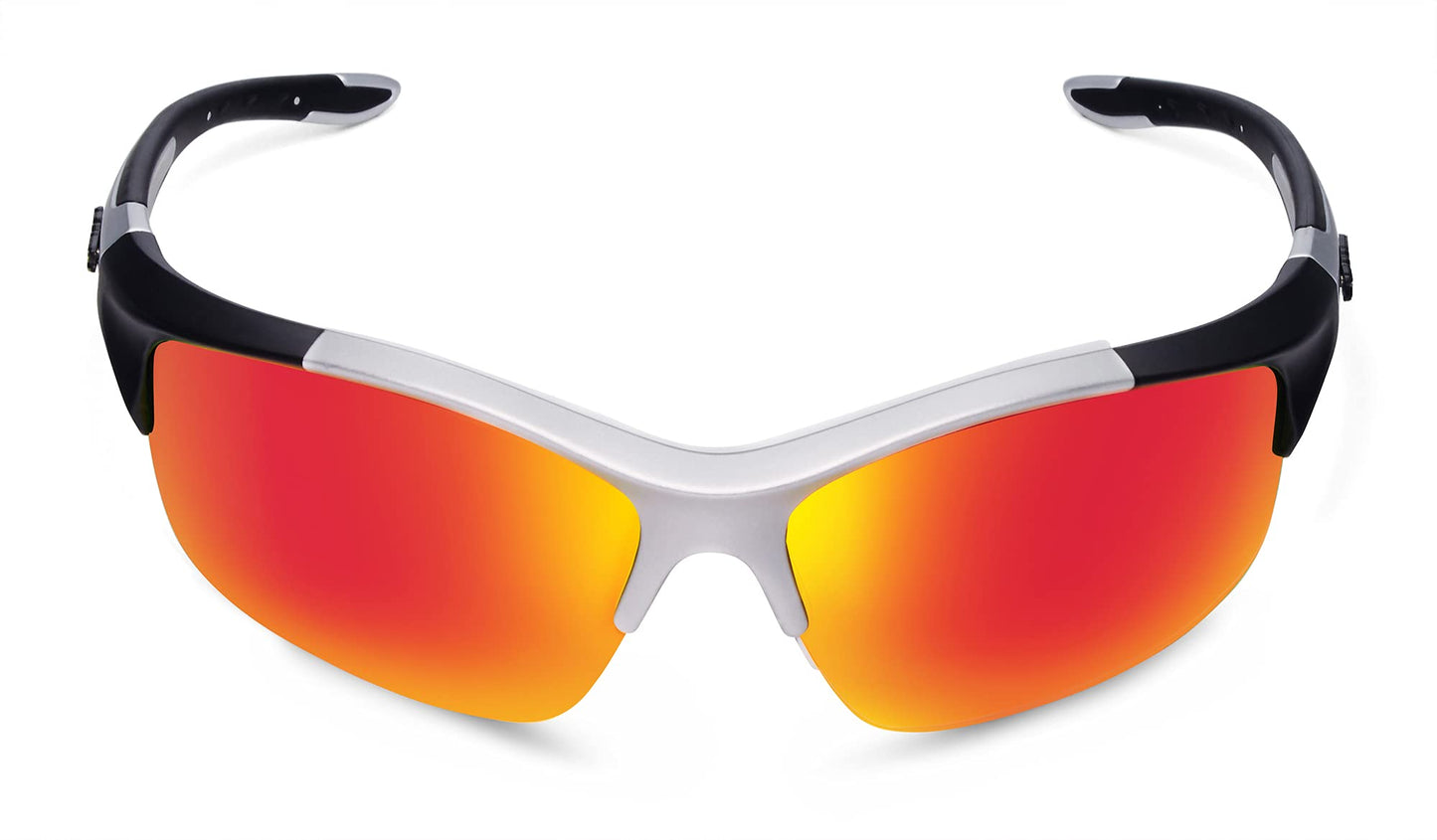 Xagger Polarized Sports Sunglasses for Men Women UV400 Wrap Around Baseball Running Cycling Fishing Golf Glasses