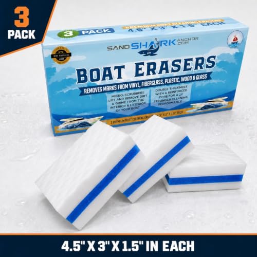 SandShark Premium Boat Hull Cleaner & Eraser - Reusable, Safe for Fiberglass & Vinyl - Variation 3