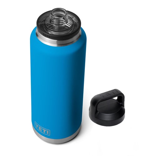 YETI Rambler 46 oz Bottle, Leakproof, Vacuum Insulated, Stainless Steel with Chug Cap,Big Wave Blue