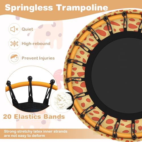Baby Toddler Indoor Trampoline with Foam Handle & Safety Cover - Orange Giraffe