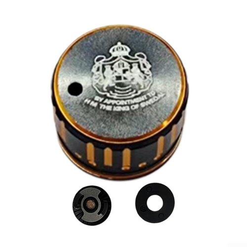 Tooluantmall Spool Tension Mechanical Brake Knob, for ABU3/3.5/4/P5, with Internal Sound Mechanism, Mechanical Aluminum Alloy Parts, Fish Reel Fishing Supplies(Black Silver)