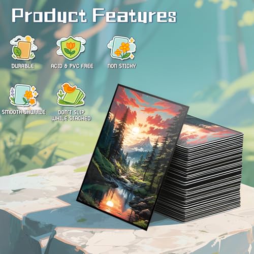 MTG Card Sleeves - Taiga Red Green Fantasy Dual Lands Series - 100 Count Standard Size TCG Art Sleeves
