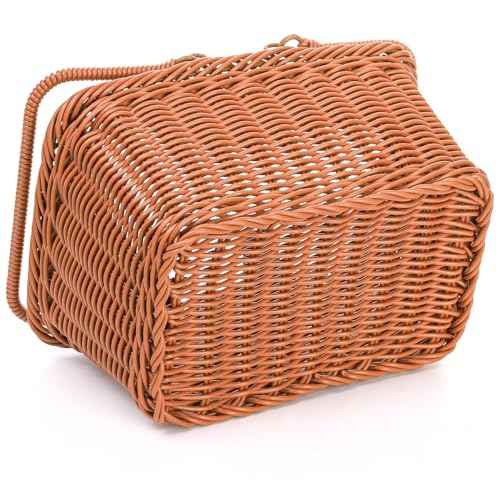 ZEAYEA Cute Small Bike Basket, Front Bicycle Basket with Adjustable Leather Straps, Water Resistant Hand-Woven Bike Basket for Boys Girls, Suitable for Balance Bike, Tricycle, Scooter, Most Bicycles