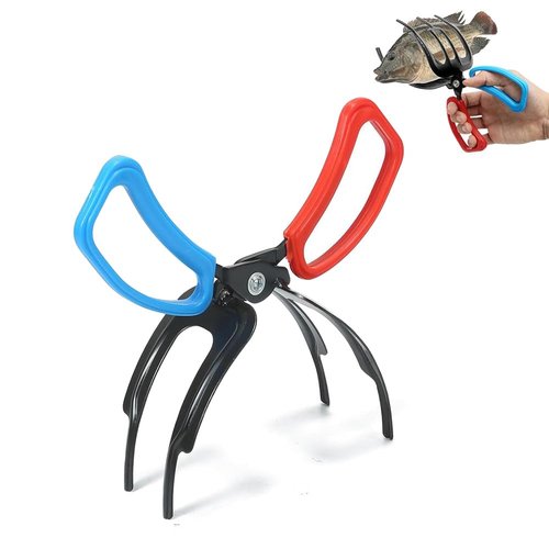 FXOICMI 3 Claw Fish Gripper, Metal Fishing Pliers Gripper, Non-Slip Fish Grabber Tool, Multifunctional Fish Grips Clamp for Catch and Release, Lightweight Fishing Accessories