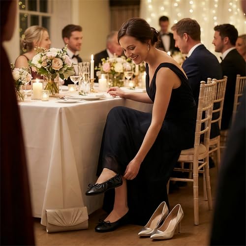 Women's Foldable Ballet Flats Travel & Wedding Shoes XX-Large Black - Compact & Comfortable