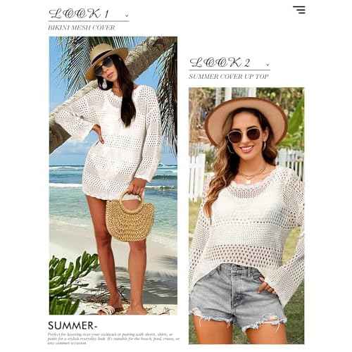 Buauty Womens Swimsuit Coverup Crochet Swim Cover Ups Bikini Bathing Suits Swimwear 2025 Summer Beach Dress Vacation Outfits