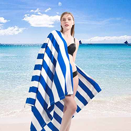 6 Packs Oversized 72x40 Inch Stripe Beach Towel Thin Set Extra Large XL Big Clearance Accessories Essentials Soft Super Absorbent Pool Travel Bath Swim Camping Towels Bulk Men Women Adults Gift