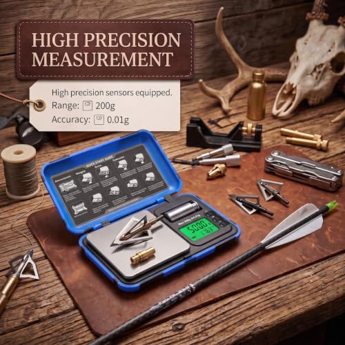 Blue & Black Digital Arrow Scale 200g x 0.01g Dual Unit LCD Pocket Weighing Scale