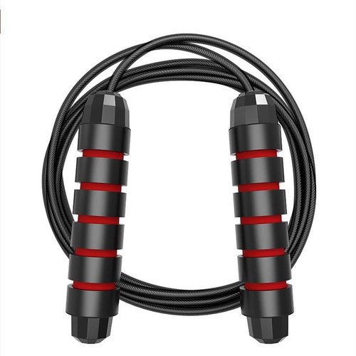 Jumping Rope Cable with Ball Bearings for Women, Men, Adjustable Steel Jump Rope Workout with Foam Handles for Fitness, Home Exercise & Slim Body