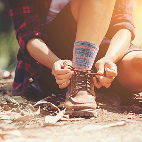 FEIDEER Women's Hiking Walking Running Socks, Multi-Pack Outdoor Recreation Socks Wicking Cushion Crew Socks