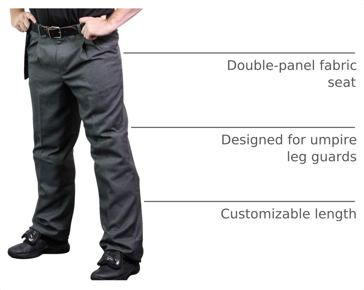 CHAMPRO mens Grey The Field Polyester Baseball Umpire Pant, Grey, 32 US