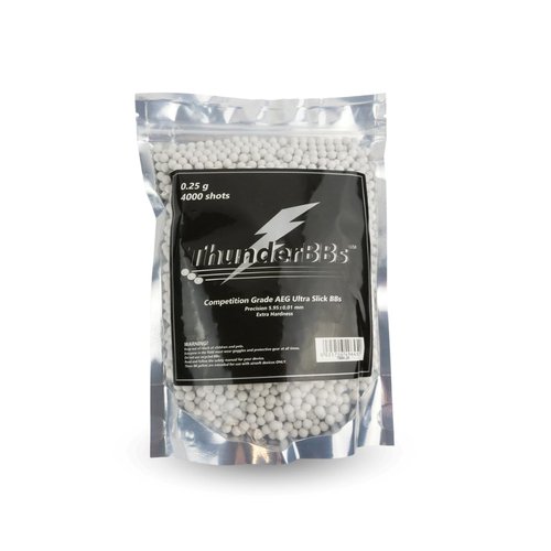 Thunder BBs TBB0.25 Airsoft BBS 0.25G, Competition Grade, White or Off White, 4000 Rounds/Bag