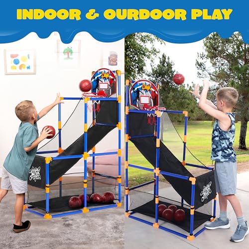 Joyin Arcade Basketball Game Set - Blue Classic Edition for Kids Indoor Outdoor Play