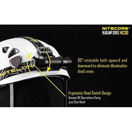 Nitecore HC30 1000 Lumens Rechargeable LED Headlamp with Nitecore Battery and LumenTac Charger - Bundle: 3 items