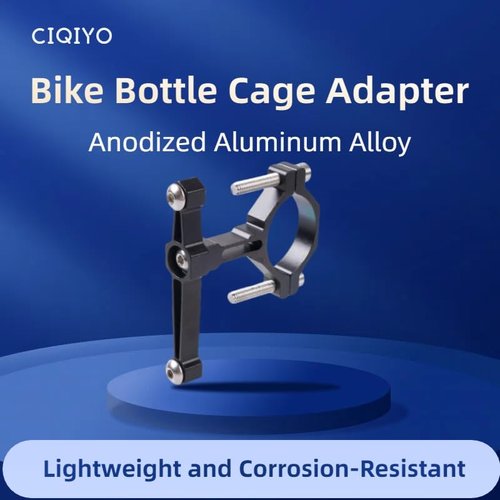 Adjustable Bike Water Bottle Cage Adapter,Anodized Aluminum Alloy Mount for Handlebars Seatposts,Universal Adapter for MTB/Road/E-Bike/Kids Bike, Includes Hex Wrench Anti-Slip Spacers (1, Black)