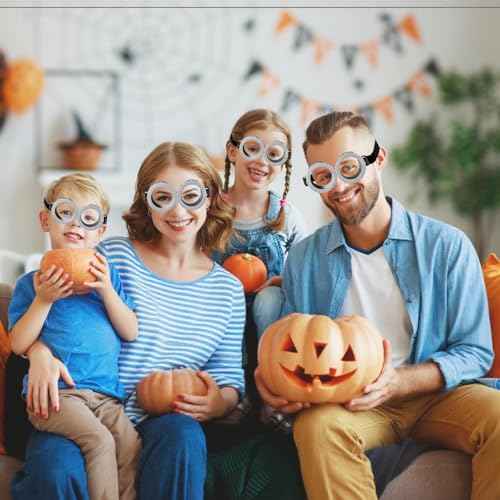 2 Pack Halloween Goggles for Adult Kids, Round Goggles Glasses Costume Accessories for Children Men Women Cosplay Party Set Silver