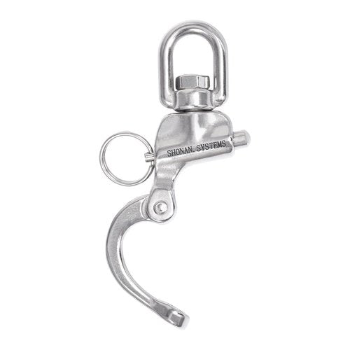 SHONAN 2.75" Quick Release Snap Shackle, 2 Pack Marine SCBA Mask Quick Release Clips Swivel Eye Snap Shackles, Stainless Steel Sailing Shackles Rigging Clips for Sailboat Halyard