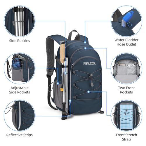 RealCool 20L Lightweight Hiking Backpack Small Travel Daypack - Blue