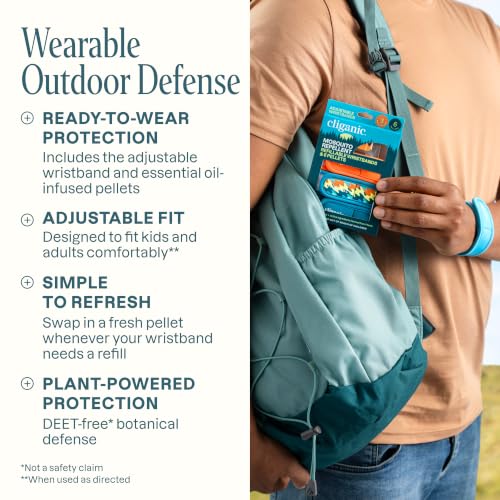 Mosquito Repellent Wristbands Pack of 9 with Refills - Natural, Adjustable, DEET-Free