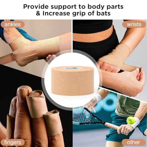 OK TAPE 4 Rolls Athletic Tape, Sports Tape for Injuries, Rigid, Easy Tear Medical Tape, Wrist Tape, No Sticky Residue | Secure Ankle, Finger, Knee- 1.5inch x 15yards (Beige)