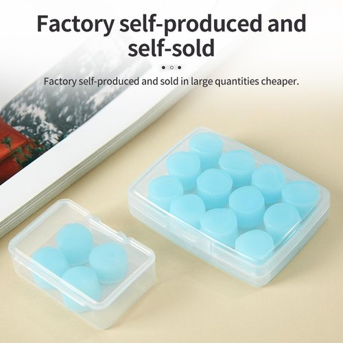 Ear Plugs for Sleeping, Swimming -6 Soft Noise Cancelling Silicone Gel Wax Earplugs for Sleep and Swimmers, Ear Protection with Sound Blocking Level of 32 Db (Blue, One Size)