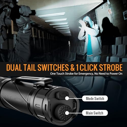 Rechargeable Tactical Flashlight 3000 Lumens with Holster for Law Enforcement Outdoor
