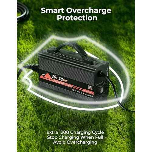 KEMIMOTO Onboard 36V Golf Cart Charger with Universal Fit, 18A Golf Cart Battery Charger, Overcharge Protection, BMS, Full in 4-6H, Trickle Charge, 16 ft, D-Plug, for Lead Acid Battery