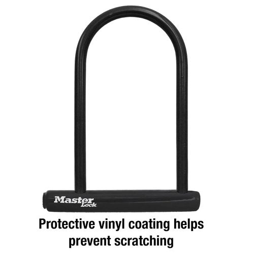 Master Lock Black Bike Lock with Key, Standard Size U-Lock for Bicycles and Other Outdoor Equipment, Anti-Theft Lock for Bikes, 8320D