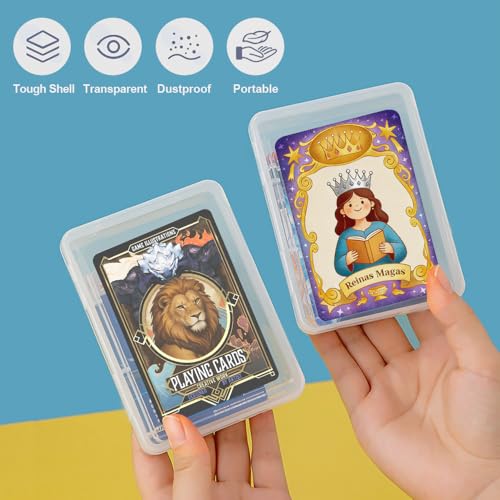 4 Pack Game Card Storage Box Clear Plastic Card Holders for UNO and Trading Cards - Variation 4