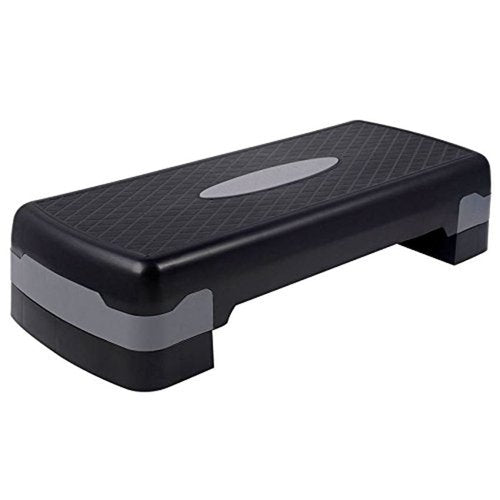 KLB Sport 27" Adjustable Exercise Equipment Step Platform For Sports & Fitness (black & grey)