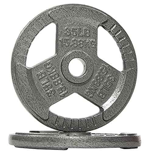 Fitvids Cast Iron Plate Weight Plate for Strength Training and Weightlifting, Olympic or Standard, Multiple Sizes