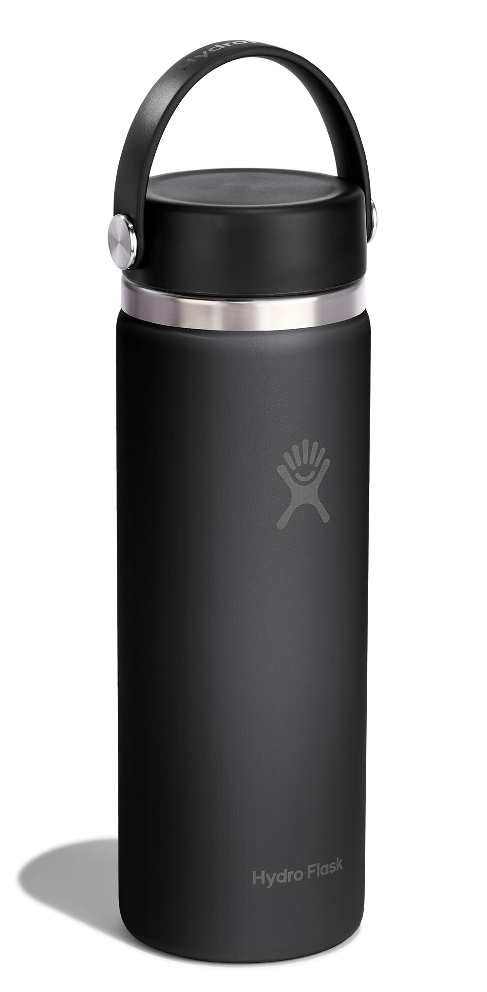 Hydro Flask Water Bottle - Insulated Stainless Steel - Wide Mouth Flex Lid, Non Spill, Leakproof and Refillable in 20 Oz Tonal Black