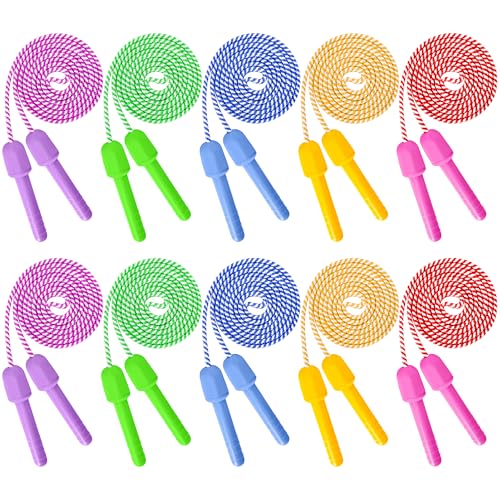 Kids Jump Rope Set - 10 Adjustable Colorful Nylon Skipping Ropes for Fitness & Play - Variation of THIS listing