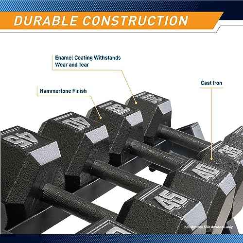 Marcy Cast Iron Hex Dumbbells Collection - Available size from 3-lb to 100-lb, SOLD INDIVIDUALLY