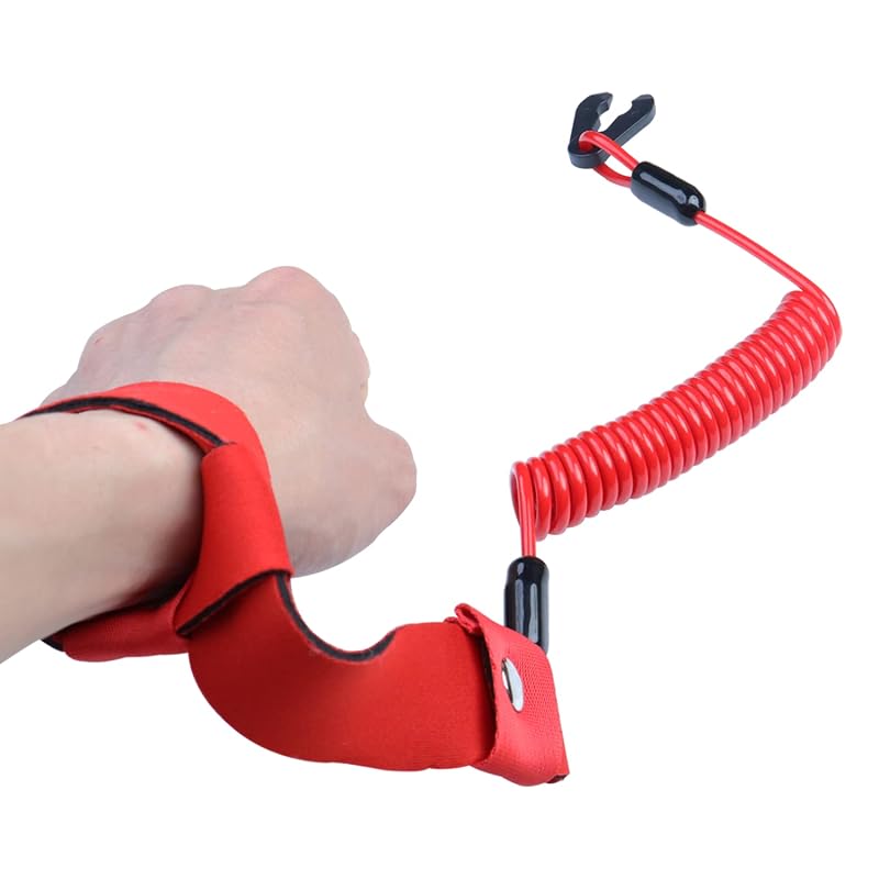 5PCS Kill Switch Lanyard with Wrist Strap for Yamaha Jet Ski WaveRunner (Red 5PCS)