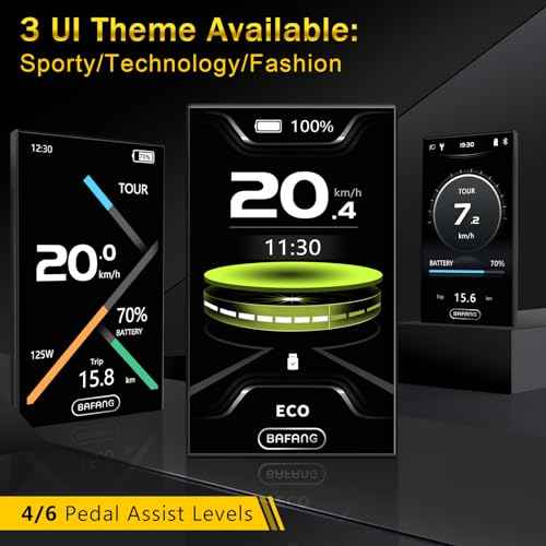 Bafang Display C010 for M400, M500 Mid Motor 0-6 Pedal Assist Levels eBike Computer Display with Automatic Backlight CAN Protocol