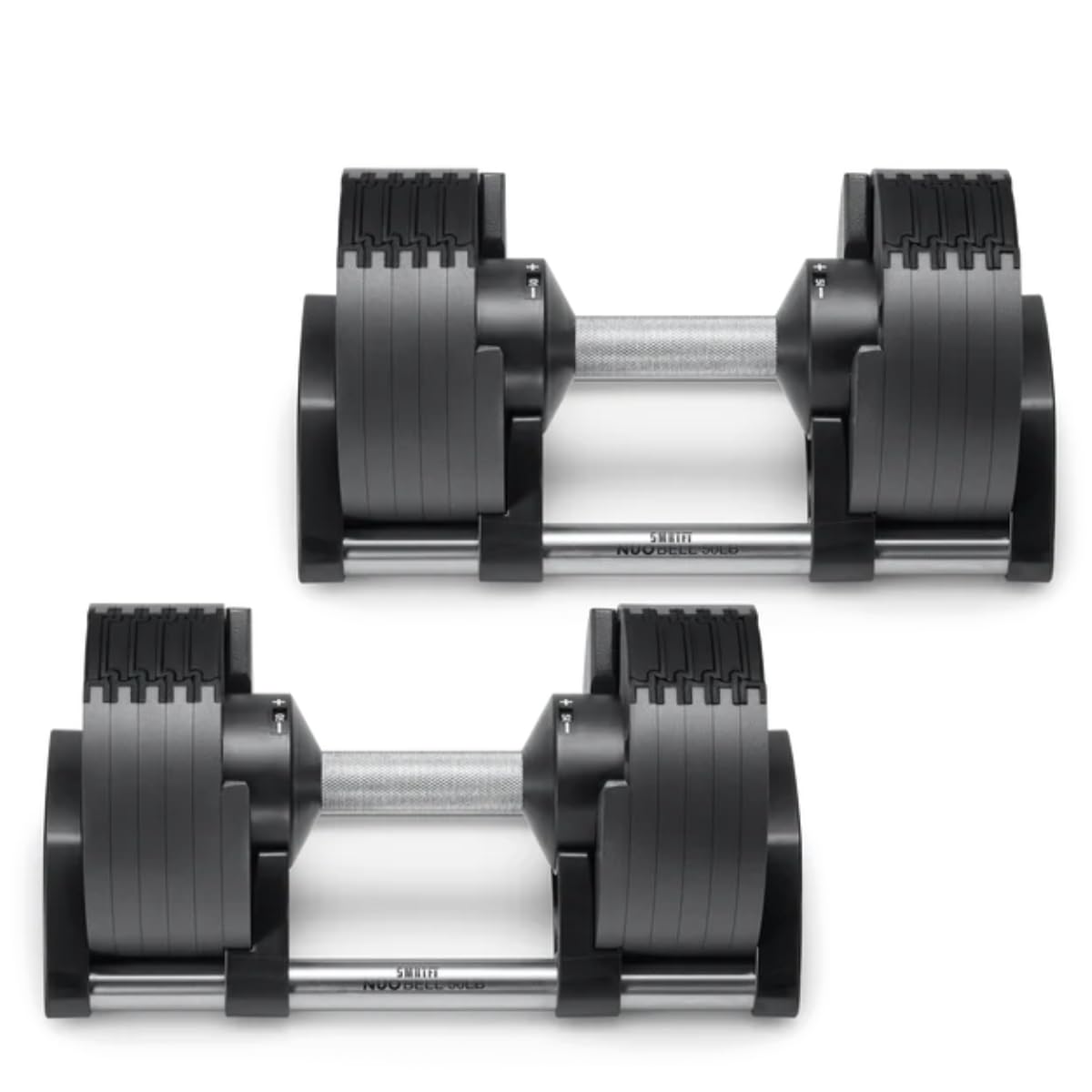 SMRTFT NUOBELL Adjustable Dumbbells 5–80 lb Set | Original NUOBELL | 16 Weights in 1 for Home Gym Strength Training | Steel-Knurled Handle | Space-Saving Dumbbell Set of 2 | 2-Year Warranty