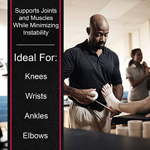 Athletic Taping Kit with 3 Rolls Support Tape & Cutter for Sports Injuries