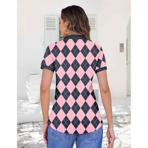 LOMON Womens Golf Polo Shirts Short Sleeve Collared Tops Lightweight Moisture Wicking Tennis Activewear S-XXL