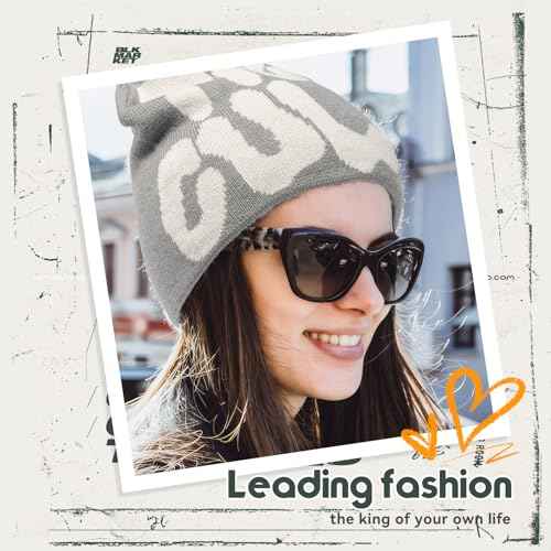 TaowaveWomen Beanie Y2k Hat,MEA Culpa Graphic Beanies Designs,Winter Hat Knit Skull Cap for Women