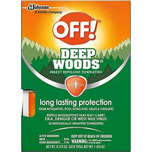 OFF! Deep Woods Insect Repellent Towelettes, 12 Count (Pack of 12)