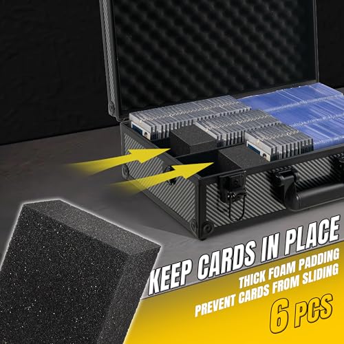 Aluminum Card Storage Box XL Carbon Fiber - Holds 155+ Graded Cards & 700+ Top Loaders