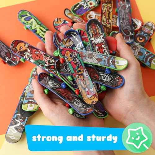 POPLAY 50PCS Mini Finger Skateboards, Finger Boards Toy Mini Skateboard for Kids Party Favors, Birthday Goodie Bag Stuffers, Classroom Prizes Exchange Gifts
