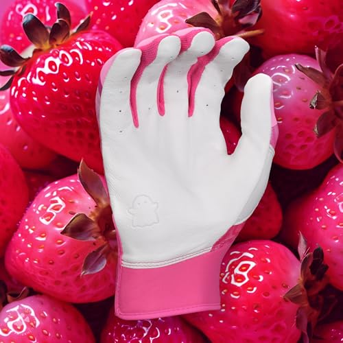 Easton Ghost Softball Batting Gloves - Strawberry Glow Red Pink Adult Medium