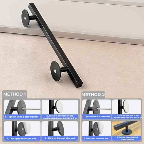 10" Fingerboard Rail-Heavy-Duty Aluminum Alloy Fingerboard Obstacle with Stabilizing Discs & Non-Slip Base, DIY Mini Skatepark Accessory for Fingerboard Players, Custom Cityscape Builders Black